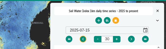 Soil Water Index time series with increment steps set to 30