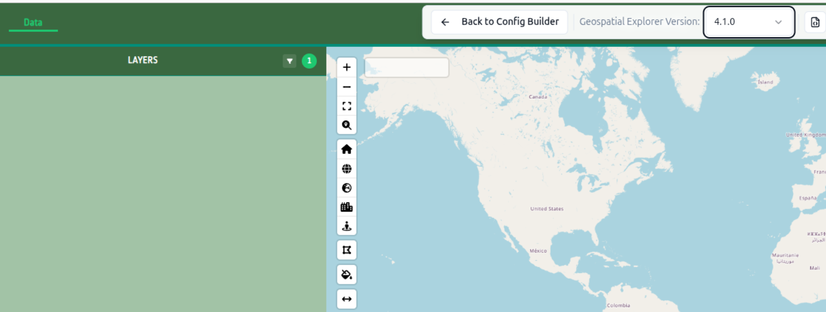 Config Builder home tab with title and Forest Carbon interface group